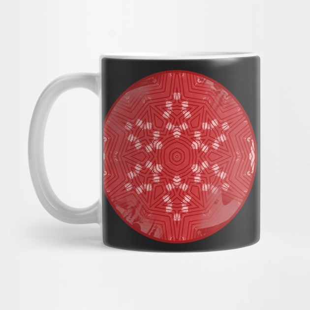 Round red and pink kaleidoscope by hereswendy